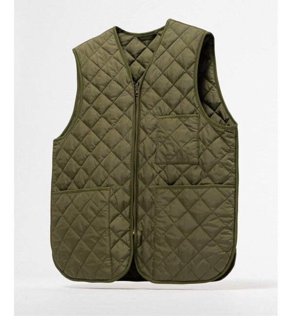 EDIFICE「《再入荷》Barbour for MARKAWARE & EDIFICE 別注 キルティングベスト」|ダウンベスト・ベスト|カーキ