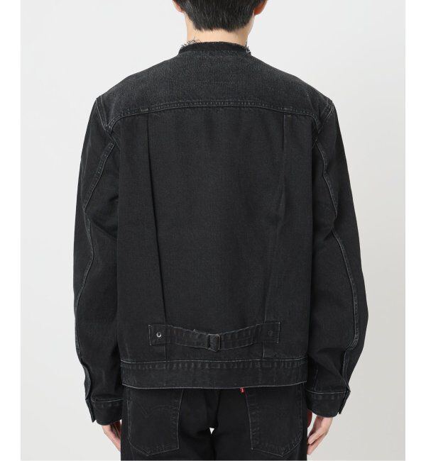 EDIFICE「《再入荷》Levi&rsquo;s(リーバイス) 別注 Type 1 Trucker Jacket BLACK "COLLARLESS"」|デニムジャケット|