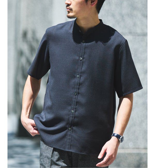 EDIFICE「"接触冷感＆吸水速乾" EVALET メッシュ バンドカラー シャツ」|シャツ・ブラウス|グレーA