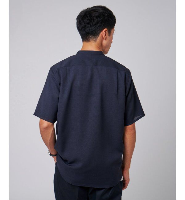 EDIFICE「"接触冷感＆吸水速乾" EVALET メッシュ バンドカラー シャツ」|シャツ・ブラウス|