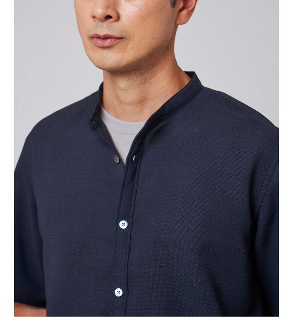 EDIFICE「"接触冷感＆吸水速乾" EVALET メッシュ バンドカラー シャツ」|シャツ・ブラウス|