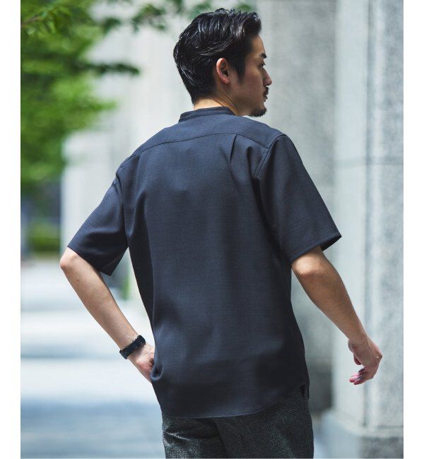 EDIFICE「"接触冷感＆吸水速乾" EVALET メッシュ バンドカラー シャツ」|シャツ・ブラウス|