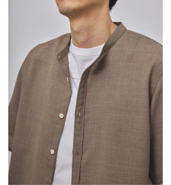 EDIFICE「"接触冷感＆吸水速乾" EVALET メッシュ バンドカラー シャツ」|シャツ・ブラウス|