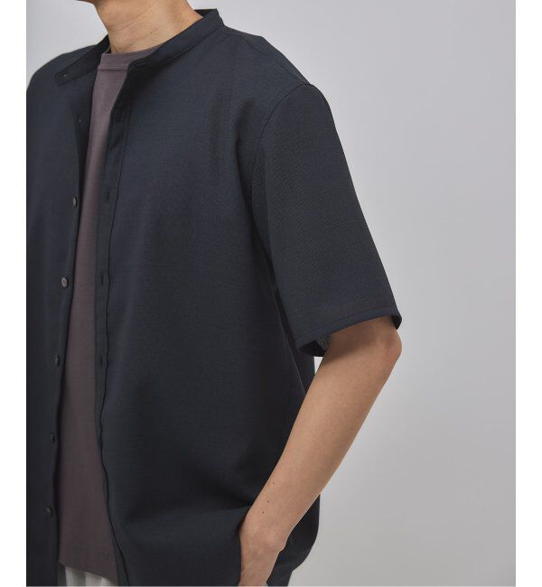 EDIFICE「"接触冷感＆吸水速乾" EVALET メッシュ バンドカラー シャツ」|シャツ・ブラウス|