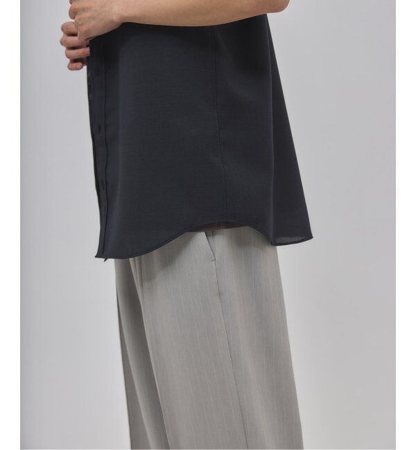 EDIFICE「"接触冷感＆吸水速乾" EVALET メッシュ バンドカラー シャツ」|シャツ・ブラウス|