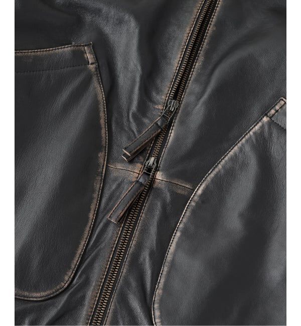 EDIFICE「CCU(シーシーユー) 別注 Sheep "Rub"Leather ブルゾン」|ライダースジャケット|