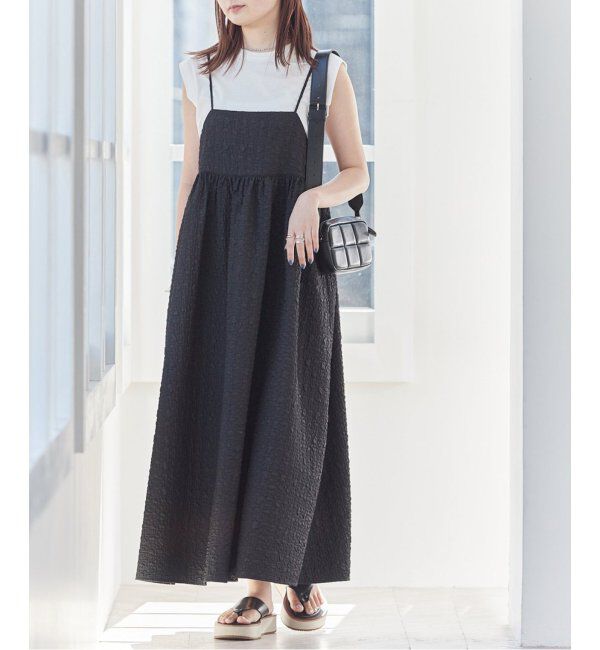 Oriens JOURNAL STANDARD「《追加3》【"GOOD GIRL&rdquo; / グッドガール】3Dジャガードキャミワンピース」|ワンピース|ブラック