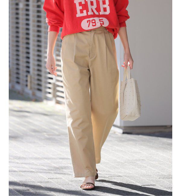 JOURNAL STANDARD relume「サイドバックルタックテーパードチノパンツ」|チノ|ベージュ