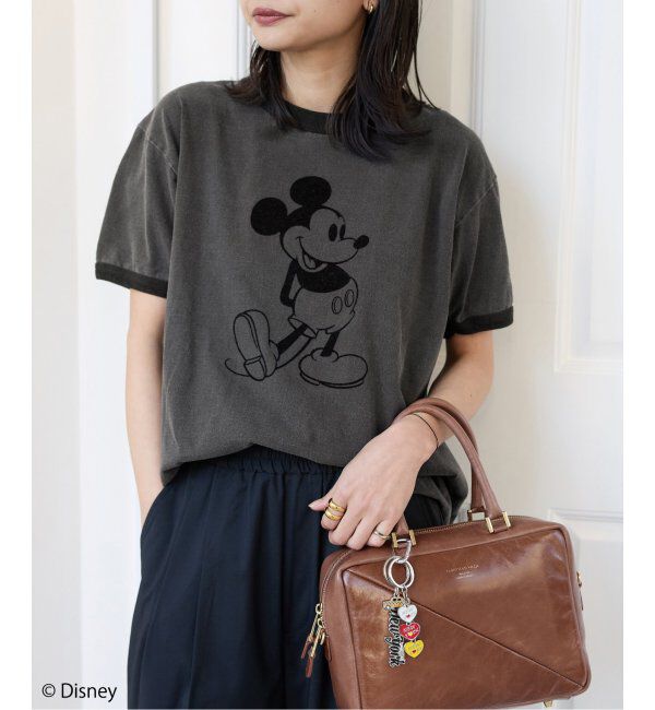 JOURNAL STANDARD「《追加2》MICKEY / リンガーTシャツ」|Tシャツ・カットソー|ブラック A