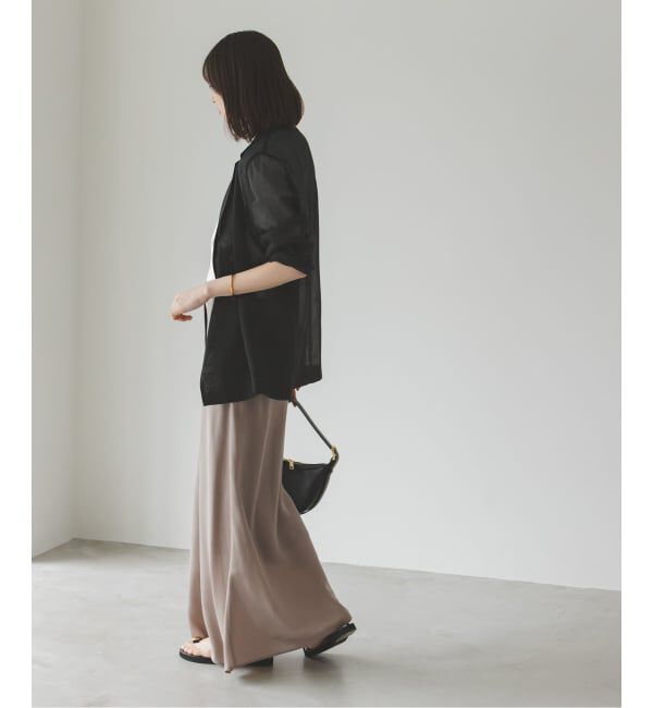 NOBLE「《追加》キュプラサテンナローAラインスカート」|スカート|