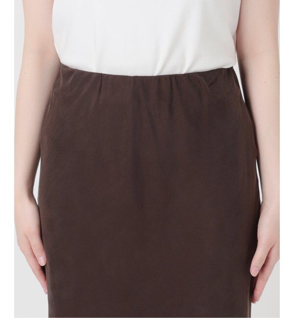 NOBLE「《追加》キュプラサテンナローAラインスカート」|スカート|