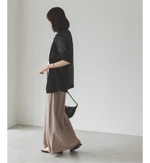 NOBLE「《追加》キュプラサテンナローAラインスカート」|スカート|