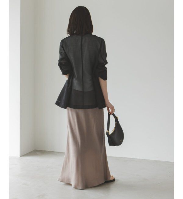 NOBLE「《追加》キュプラサテンナローAラインスカート」|スカート|