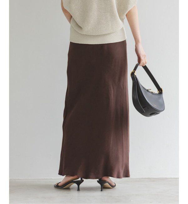 NOBLE「《追加》キュプラサテンナローAラインスカート」|スカート|
