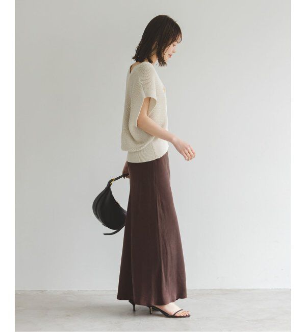 NOBLE「《追加》キュプラサテンナローAラインスカート」|スカート|