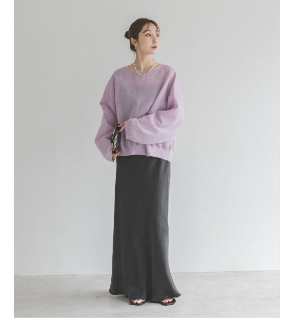 NOBLE「《追加》キュプラサテンナローAラインスカート」|スカート|