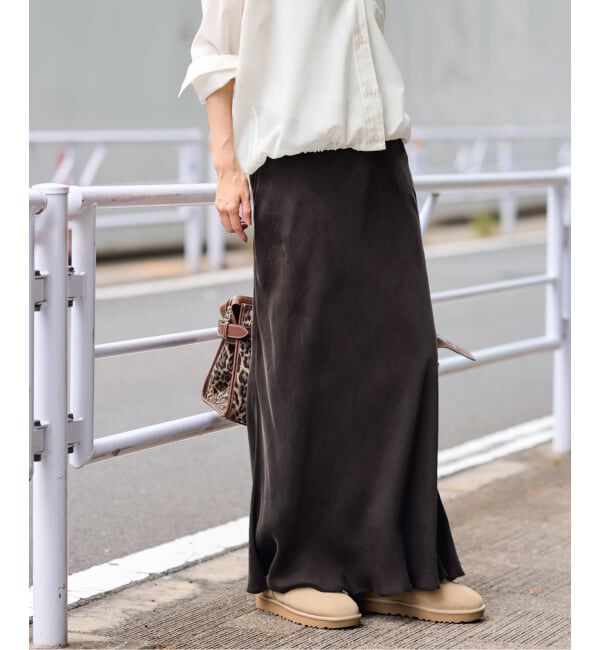 FRAMeWORK「≪追加≫シルキーキュプラバイアススカート2」|スカート|