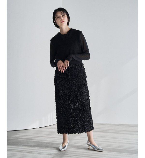 HARDY NOIR「フラワーチュールタイトスカート」|スカート|