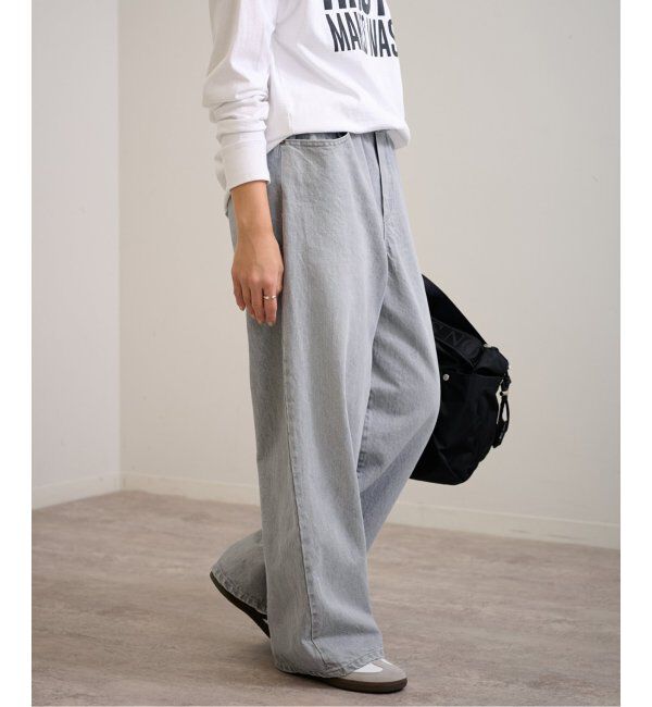 FRAMeWORK「ブリーチデニムイージーパンツ」|デニム|