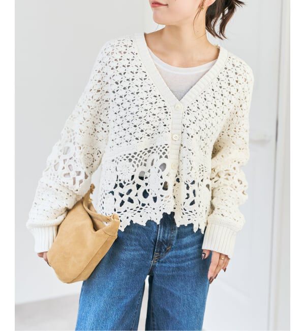 Spick and Span「カギ針ローゲージカーディガン」|カーディガン|