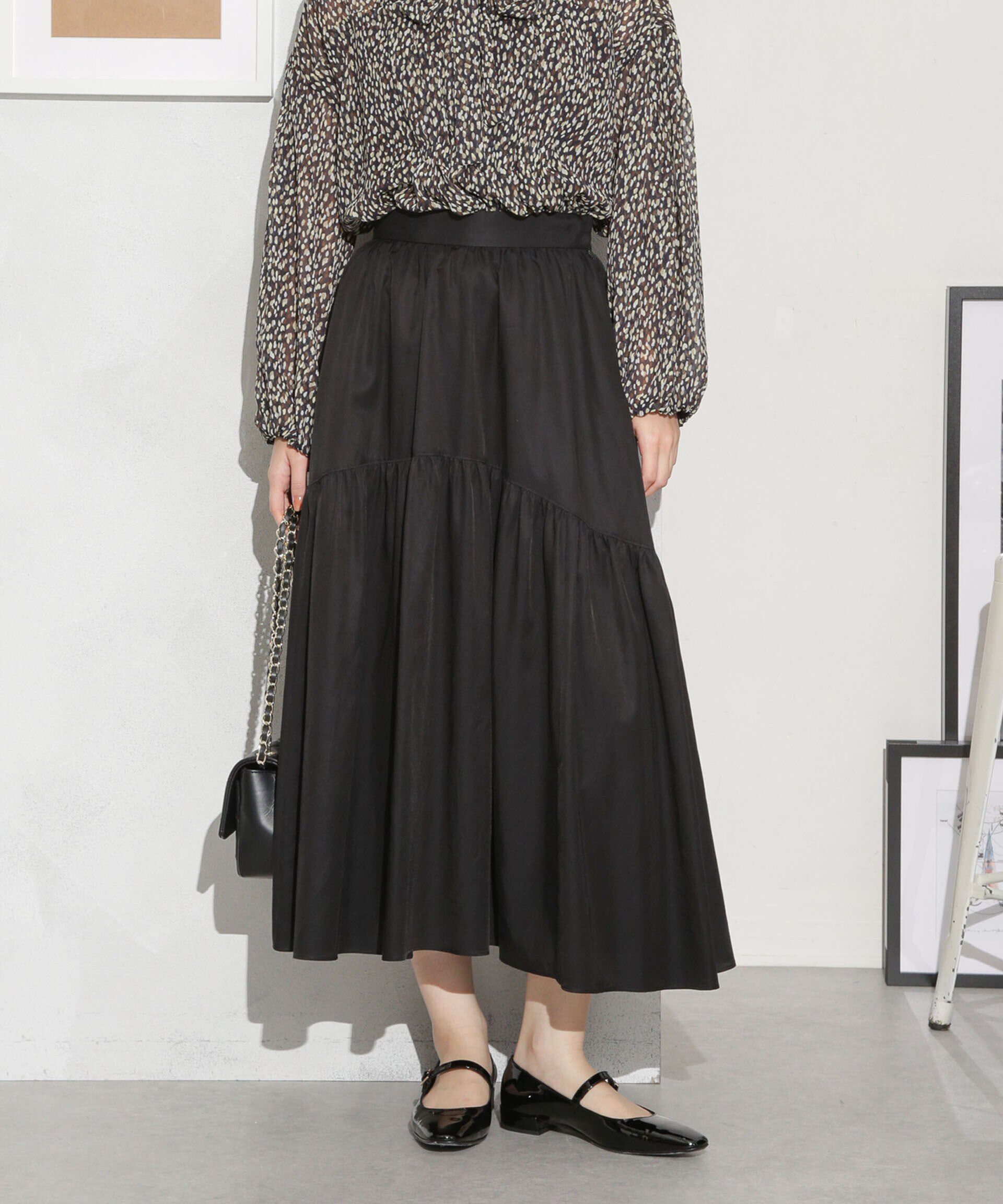 nano･universe「キュプラコットン ギャザースカート(セットアップ可)」|スカート|