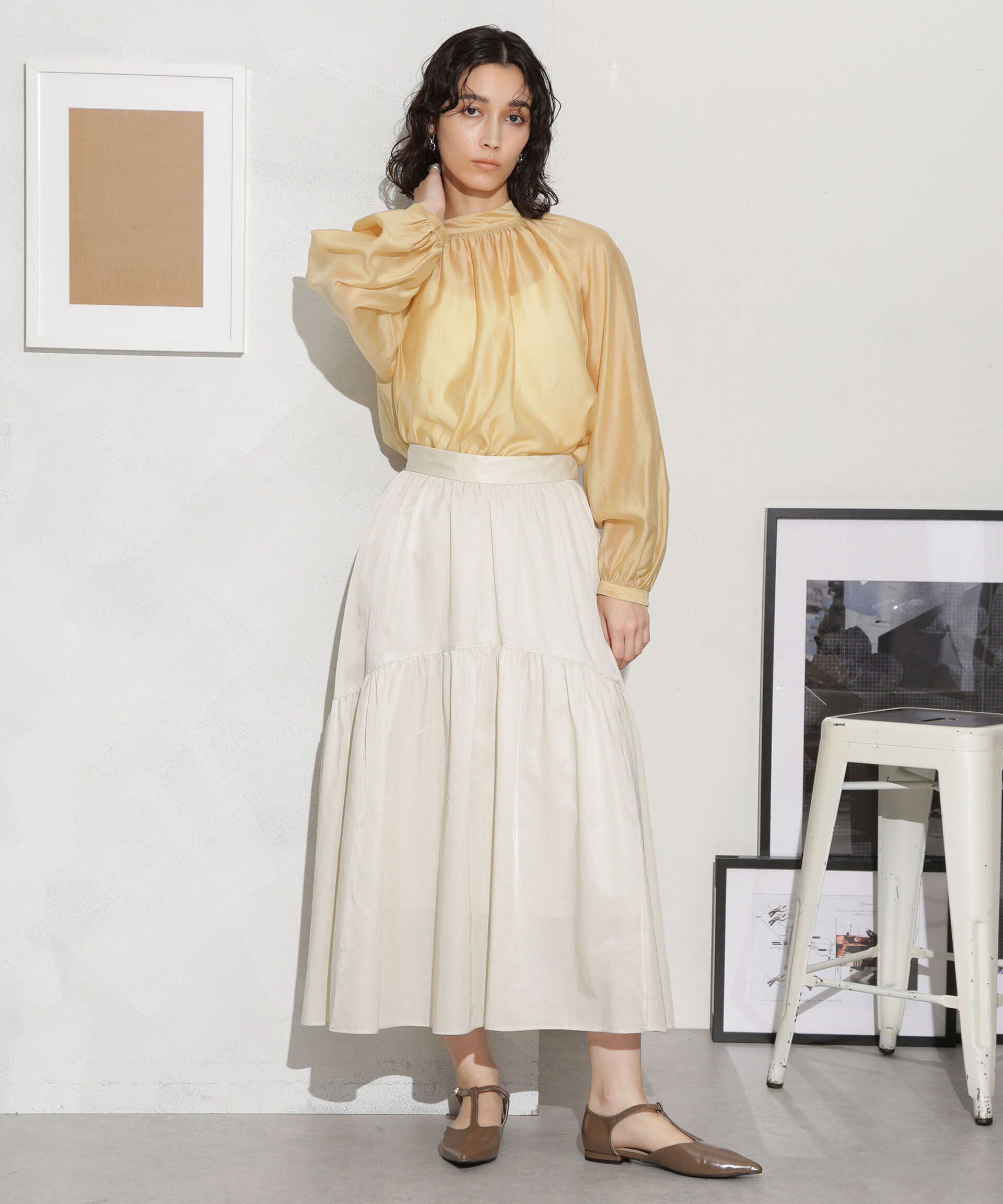 nano･universe「キュプラコットン ギャザースカート(セットアップ可)」|スカート|