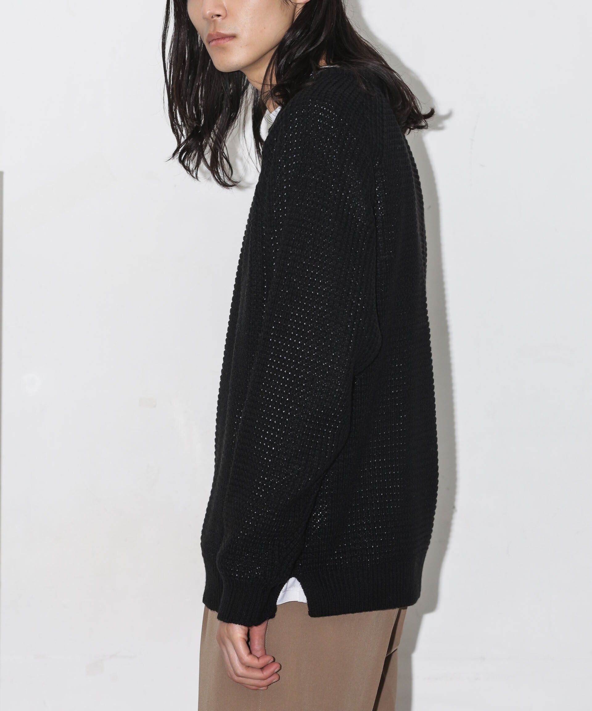 nano･universe「ワッフルラグランニット」|ニット・セーター|