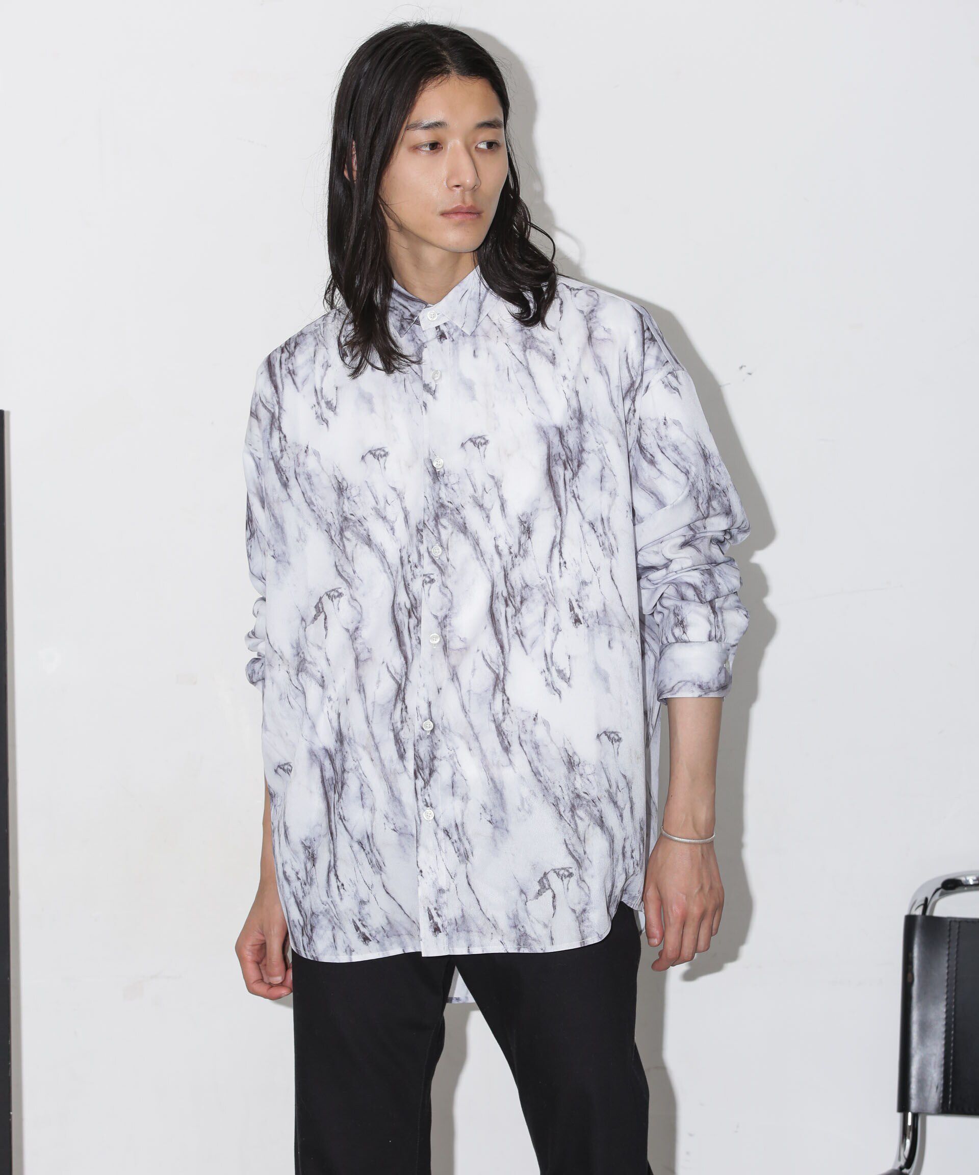 nano･universe「ドレープパターンシャツ 長袖」|シャツ・ブラウス|