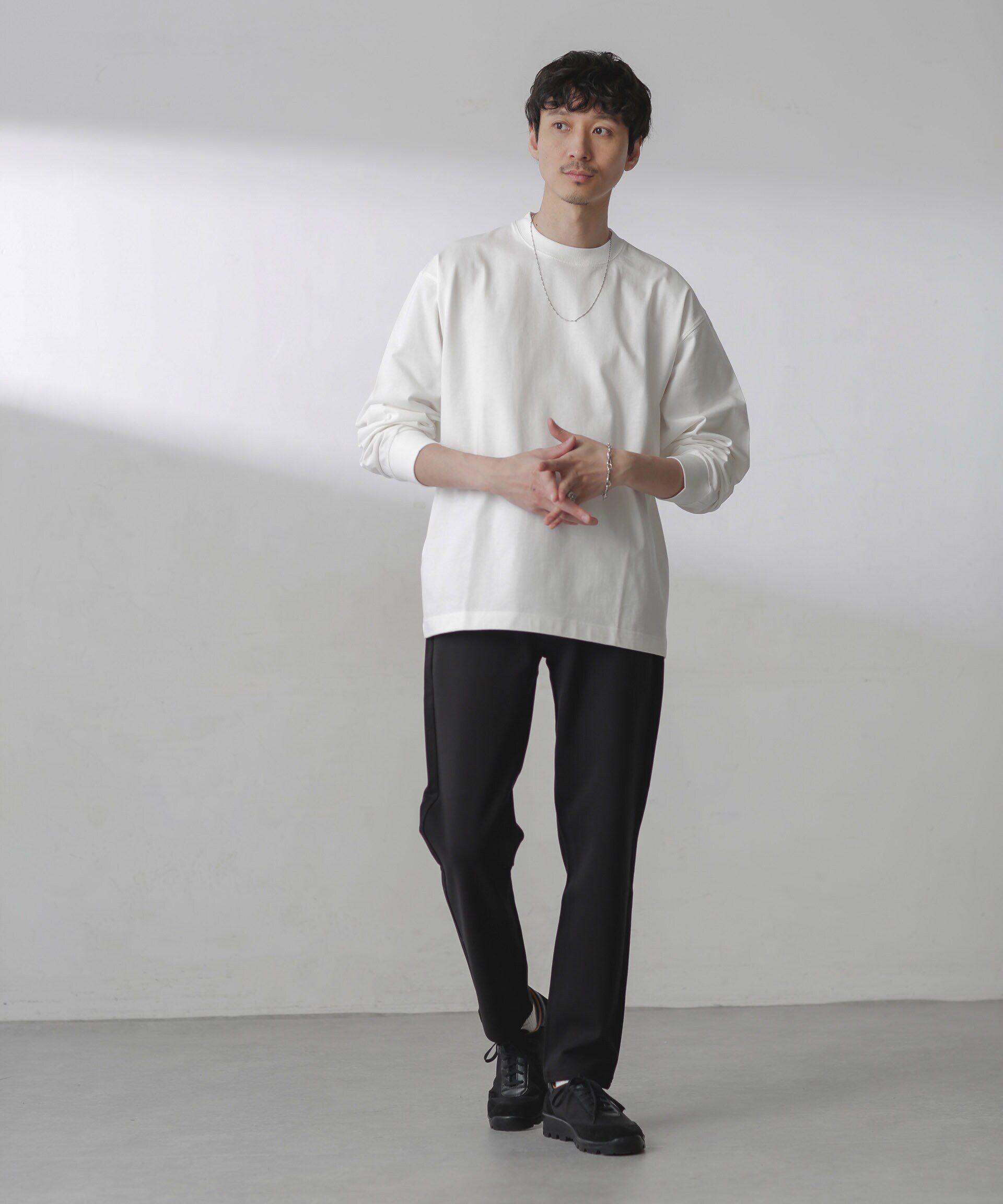 nano･universe「ストレッチポンチテーパード5Pパンツ」|チノ|