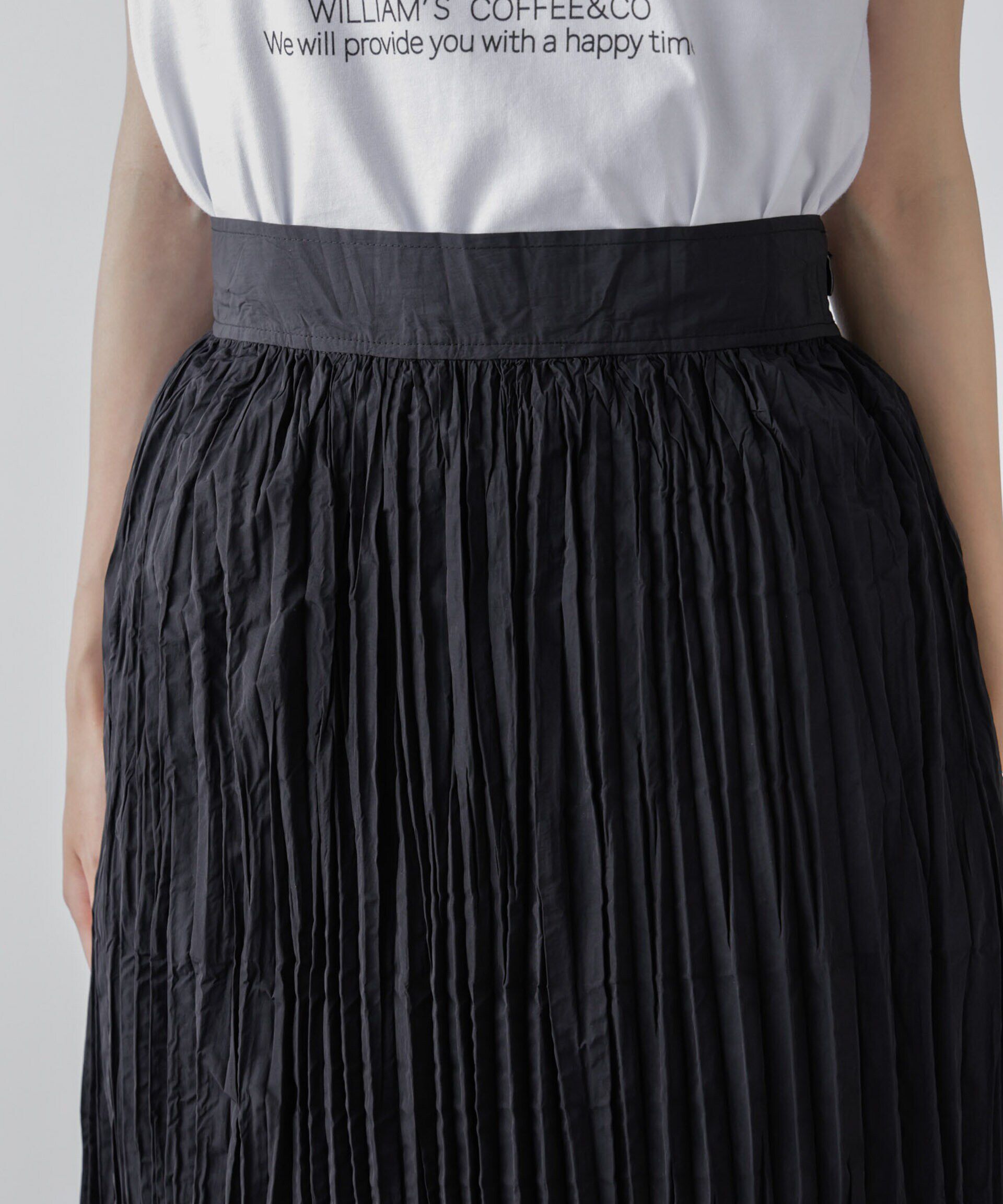 nano･universe「裾切り替えワッシャープリーツスカート」|スカート|