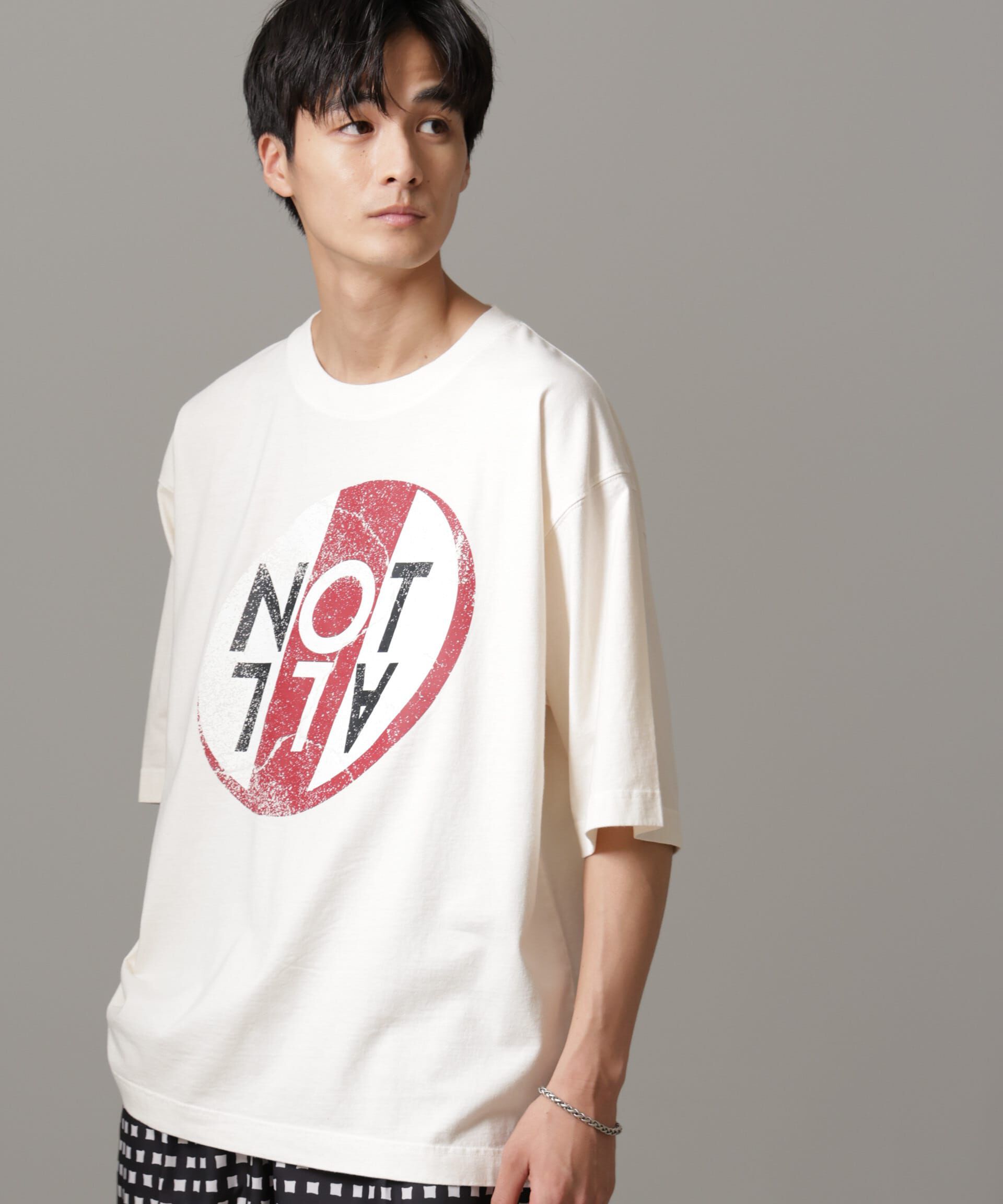 nano･universe「「NOT ALL」オーバーダイTシャツ 半袖」|Tシャツ・カットソー|ホワイト
