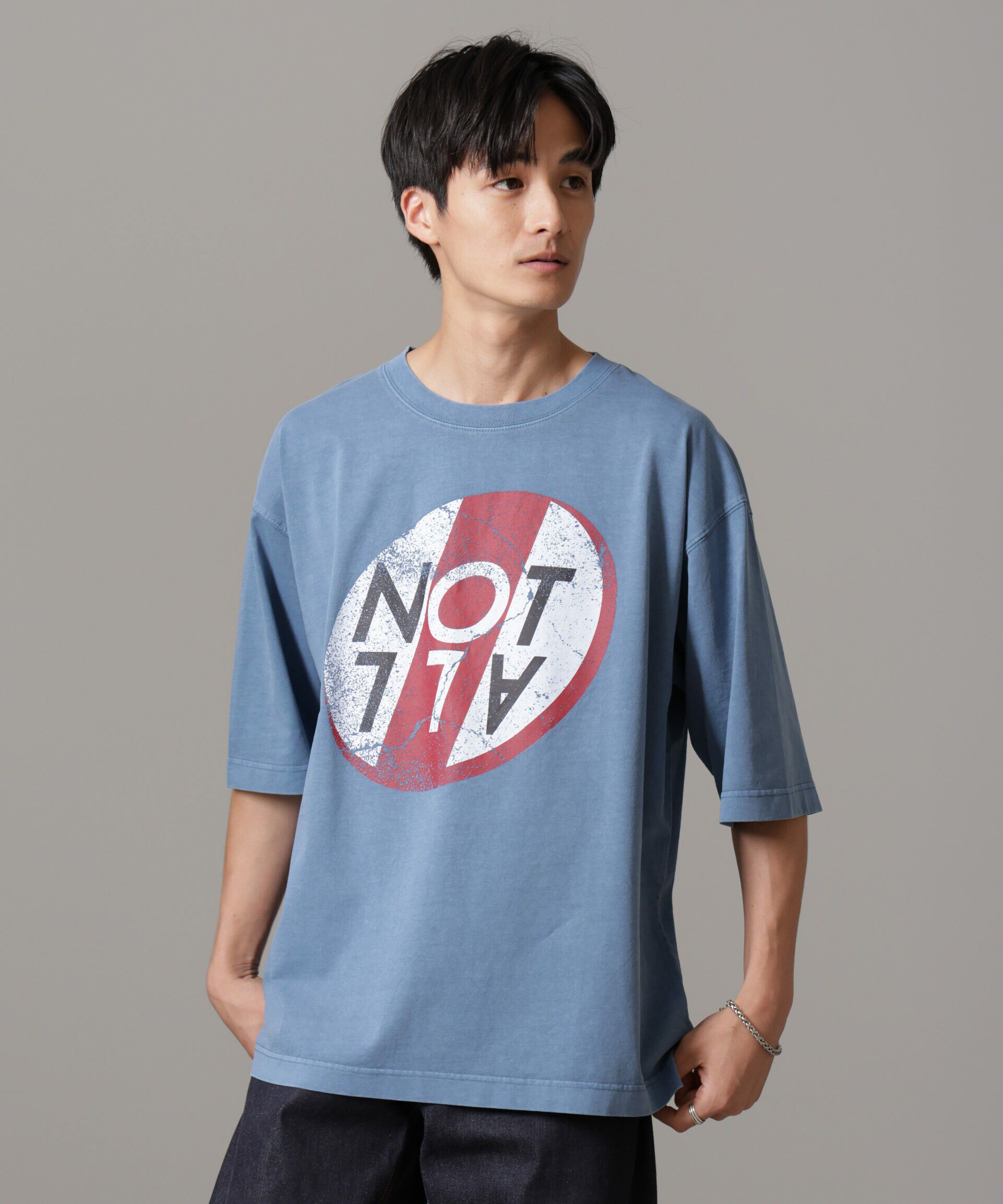 nano･universe「「NOT ALL」オーバーダイTシャツ 半袖」|Tシャツ・カットソー|