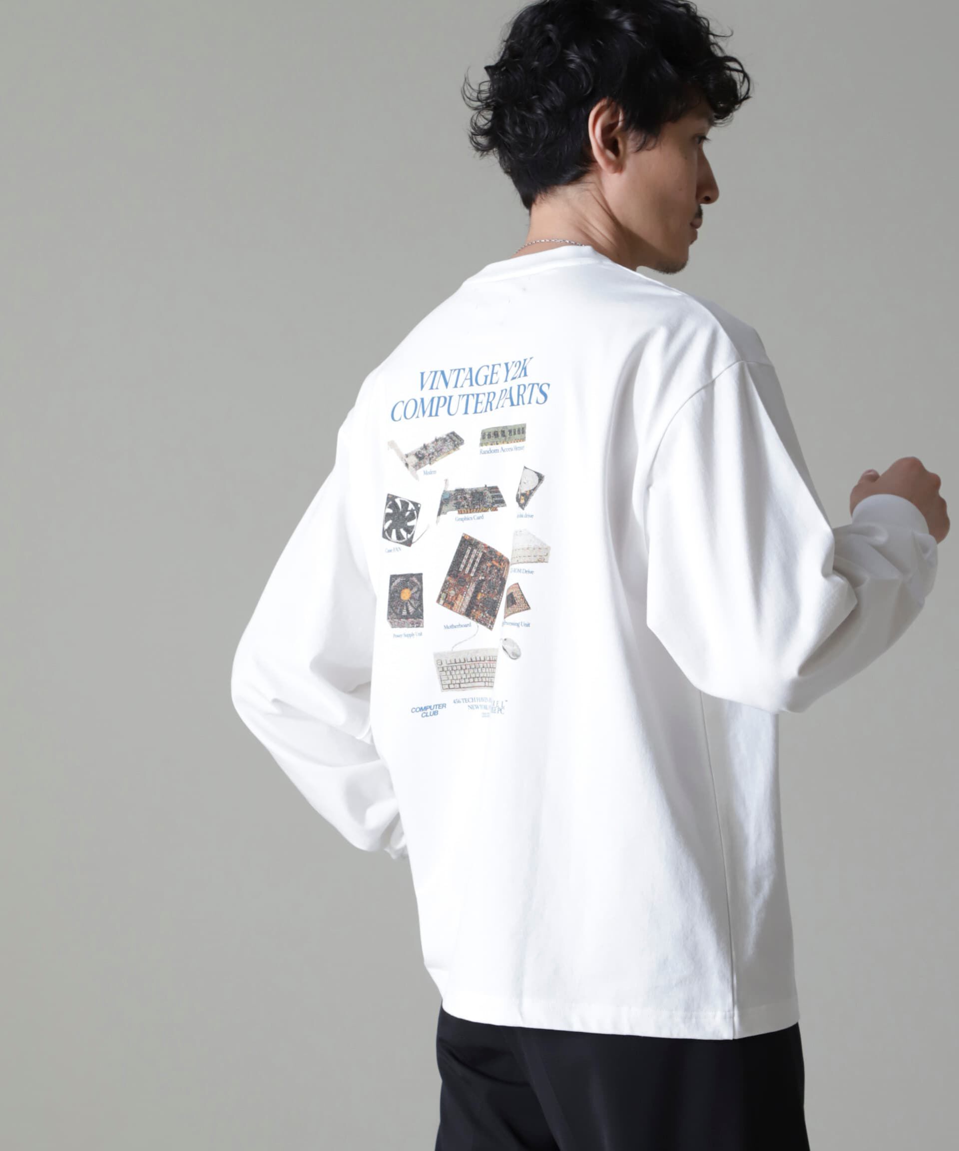 nano･universe「「MOFFISIE2.0」オリジナルプリントTシャツ長袖」|Tシャツ・カットソー|