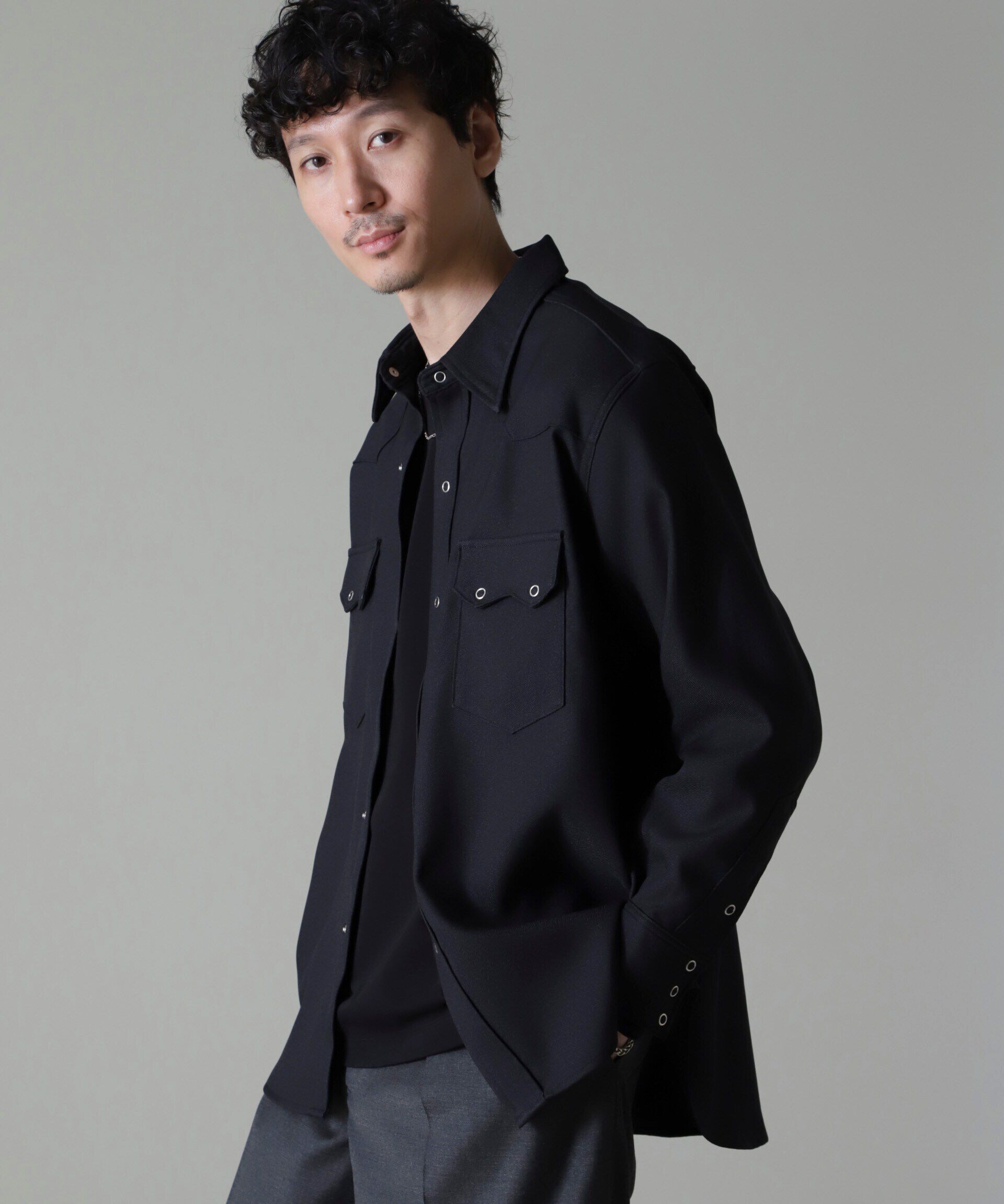 nano･universe「Wrangler/別注 Western Shirt」|シャツ・ブラウス|ブラック