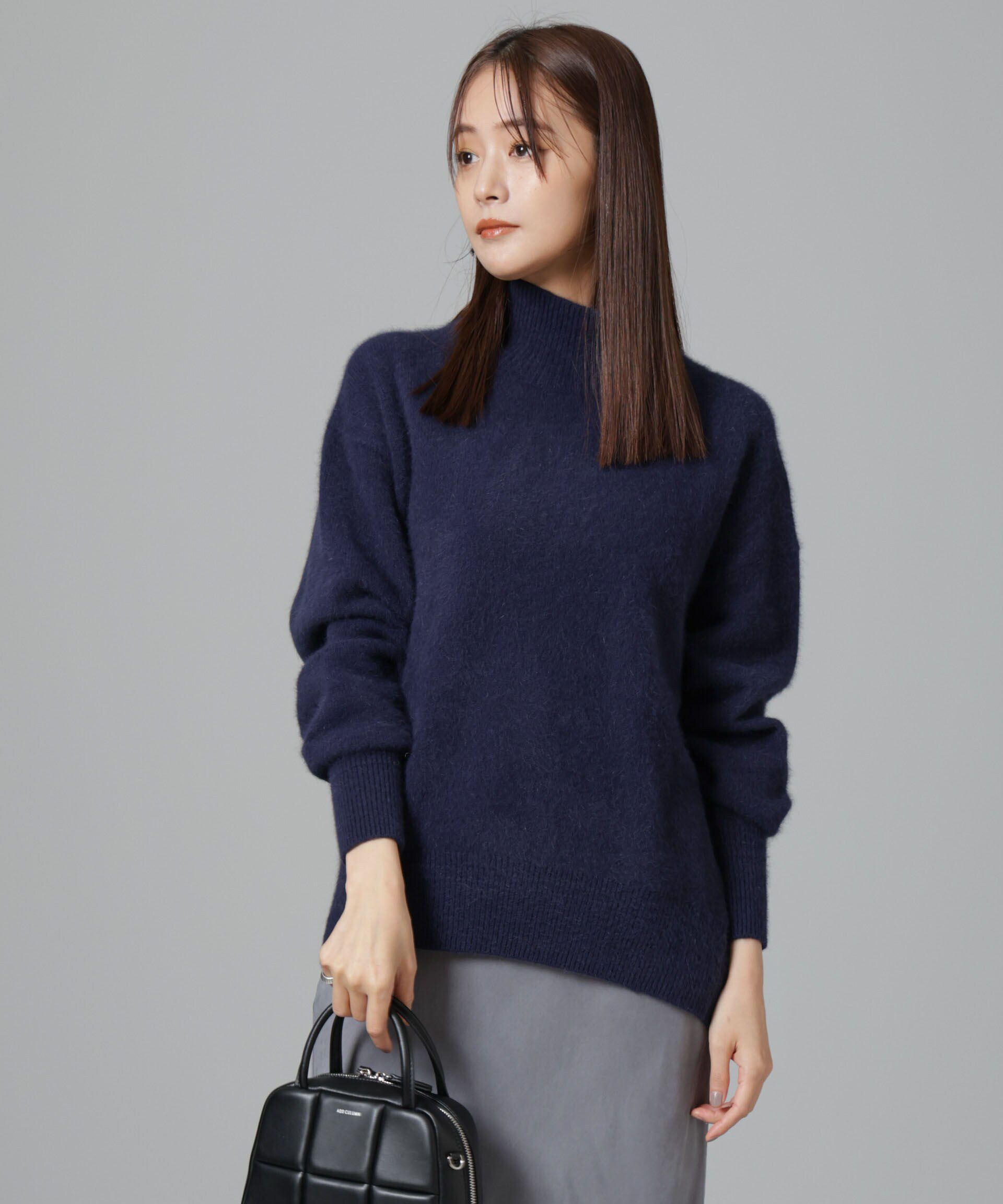 nano･universe「ウォッシャブルフォックスタートルネックプルオーバー」|ニット・セーター|ネイビー