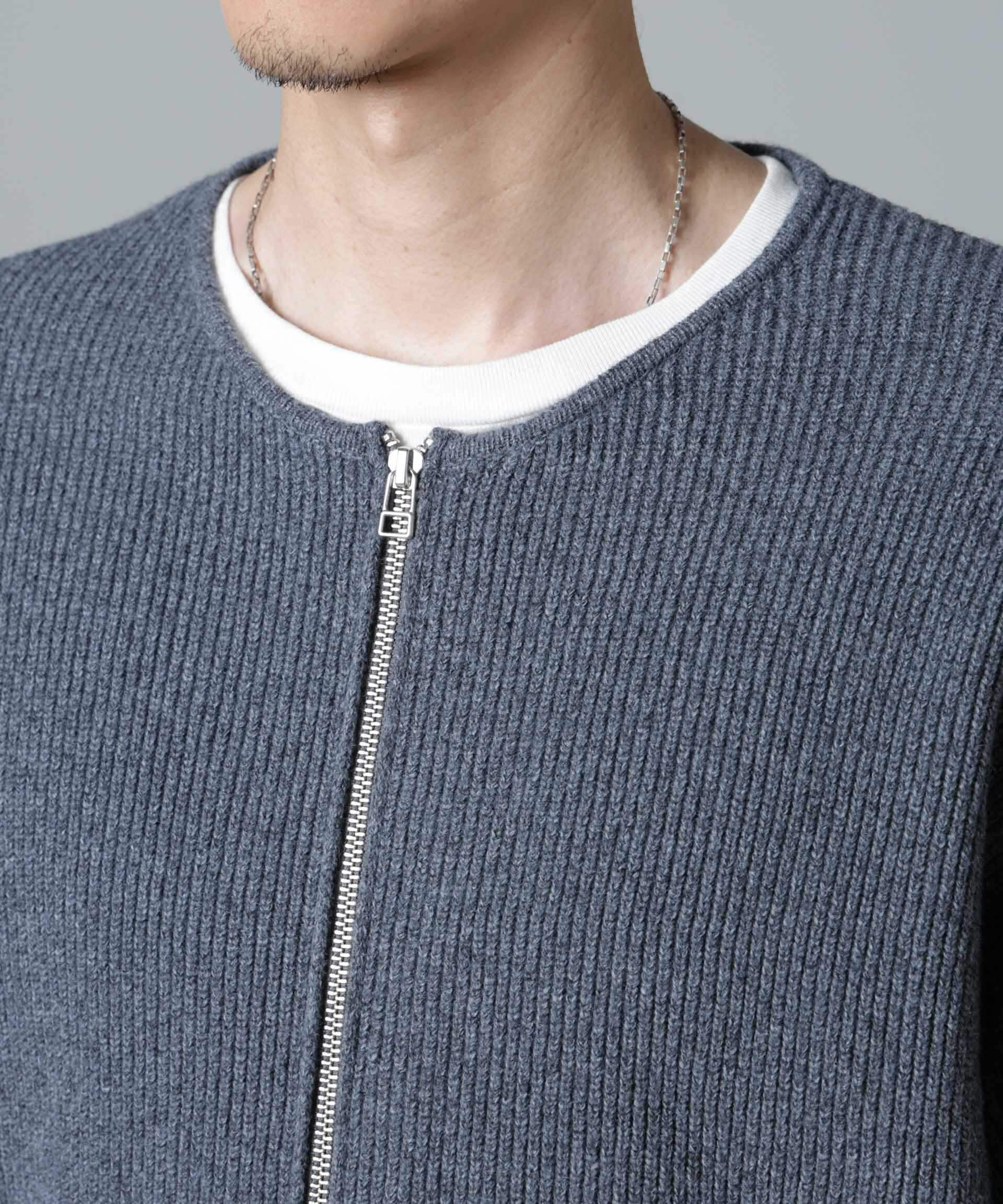 nano･universe「畔編みニットブルゾン」|ニット・セーター|