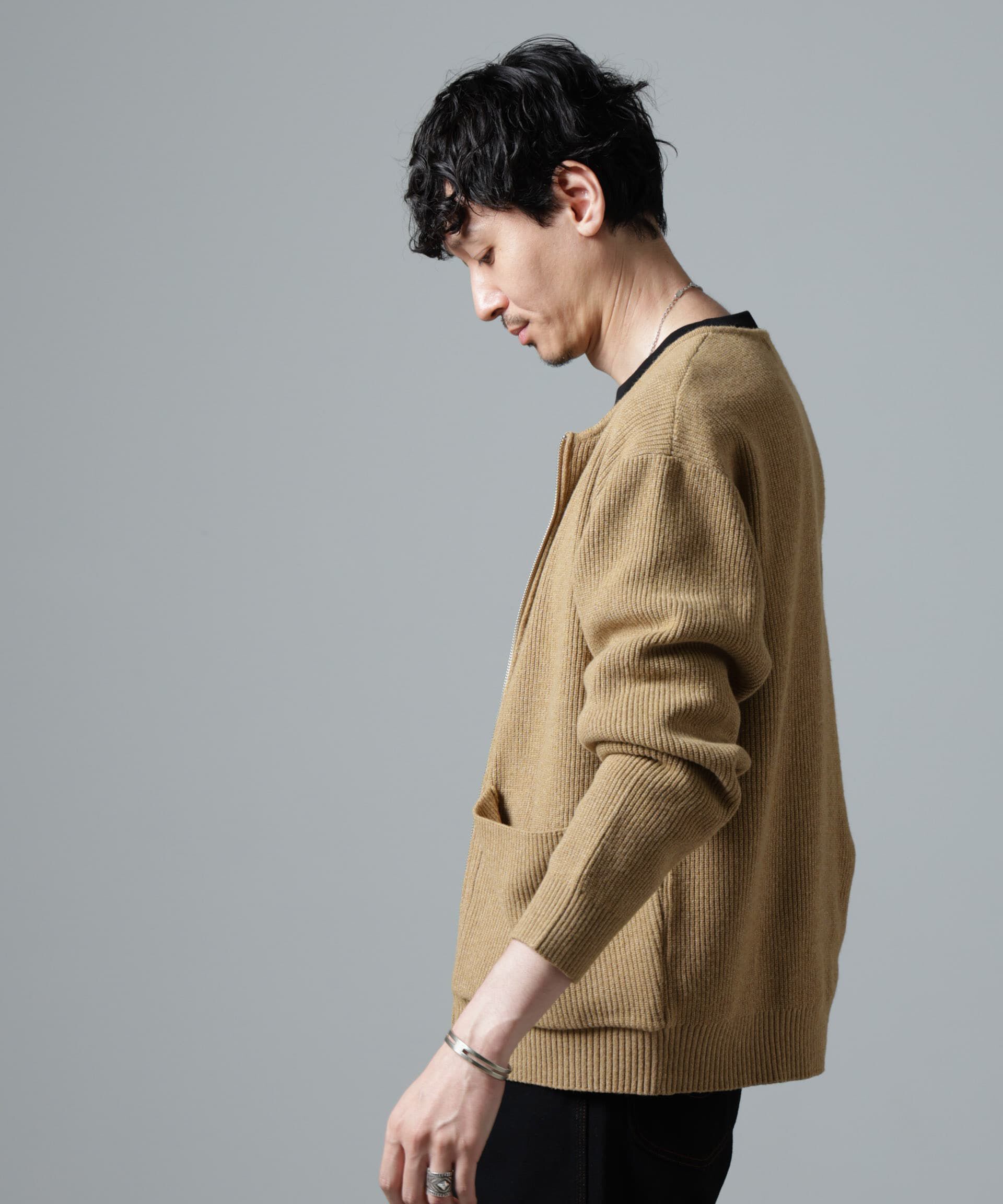 nano･universe「畔編みニットブルゾン」|ニット・セーター|