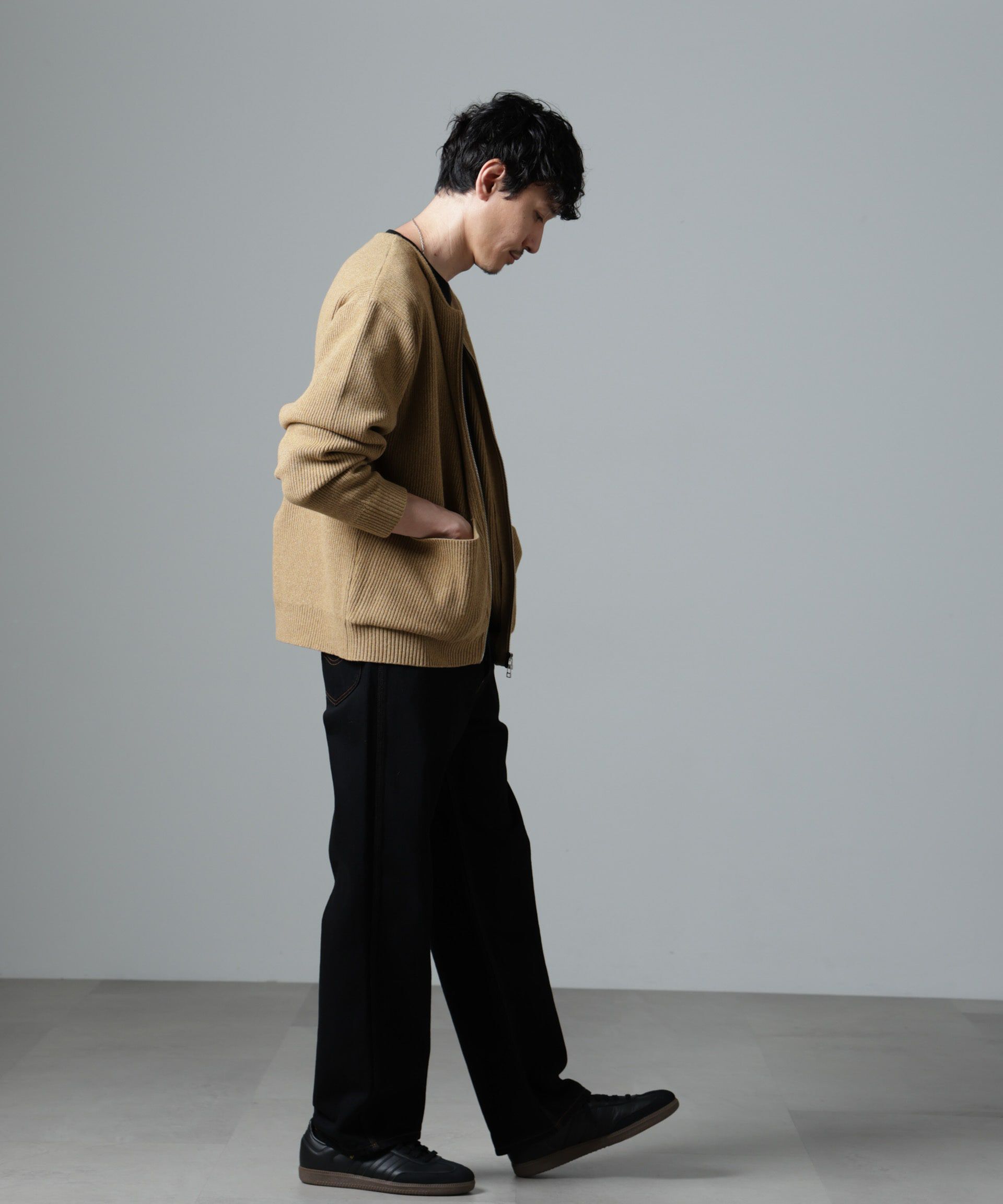 nano･universe「畔編みニットブルゾン」|ニット・セーター|