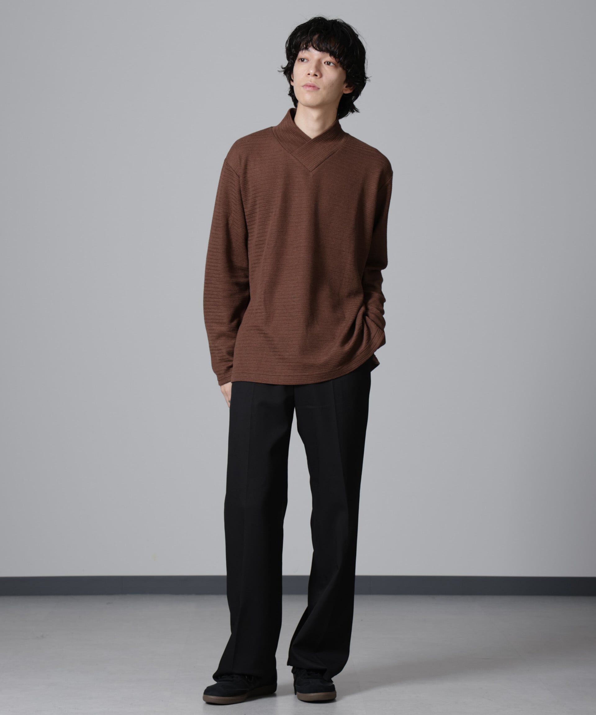 nano･universe「WEB限定/デザインネックサーマルプルオーバー 長袖」|Tシャツ・カットソー|