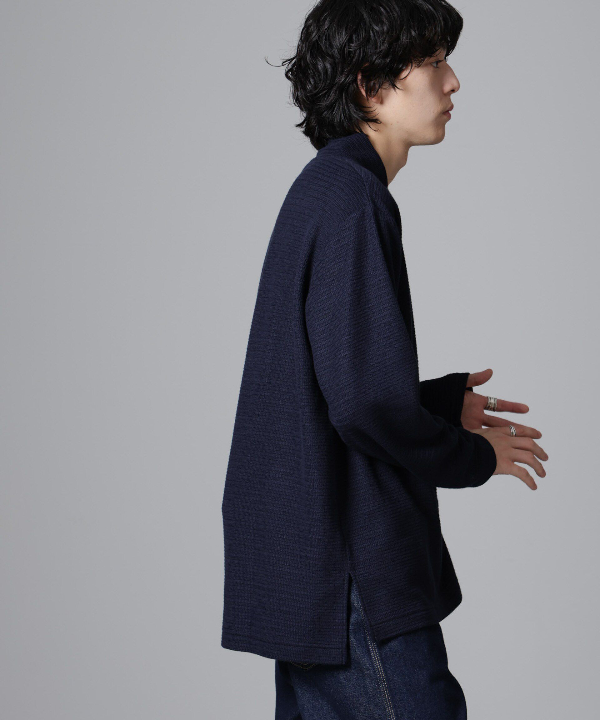 nano･universe「WEB限定/デザインネックサーマルプルオーバー 長袖」|Tシャツ・カットソー|