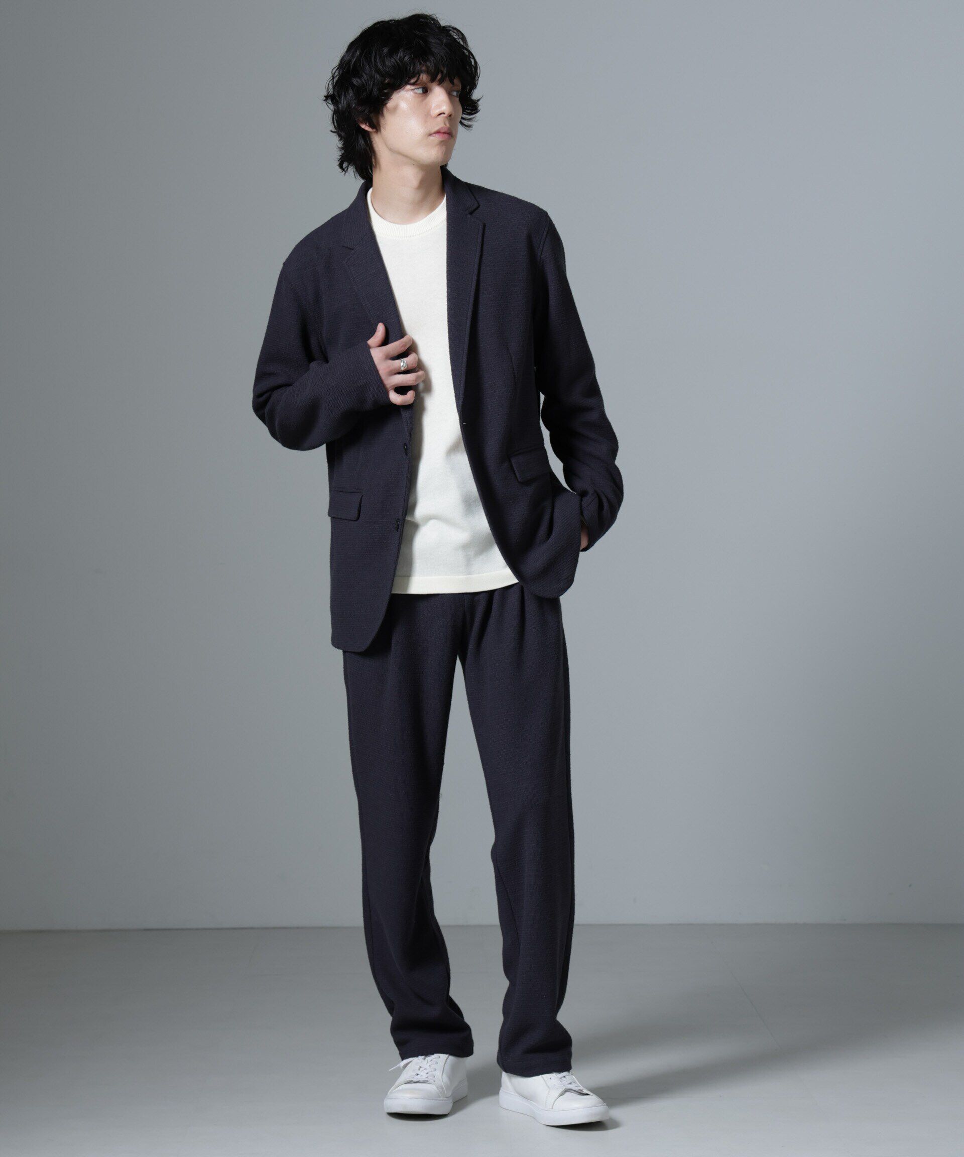 nano･universe「ストレッチメランジジャケット(セットアップ可)」|テーラードジャケット|