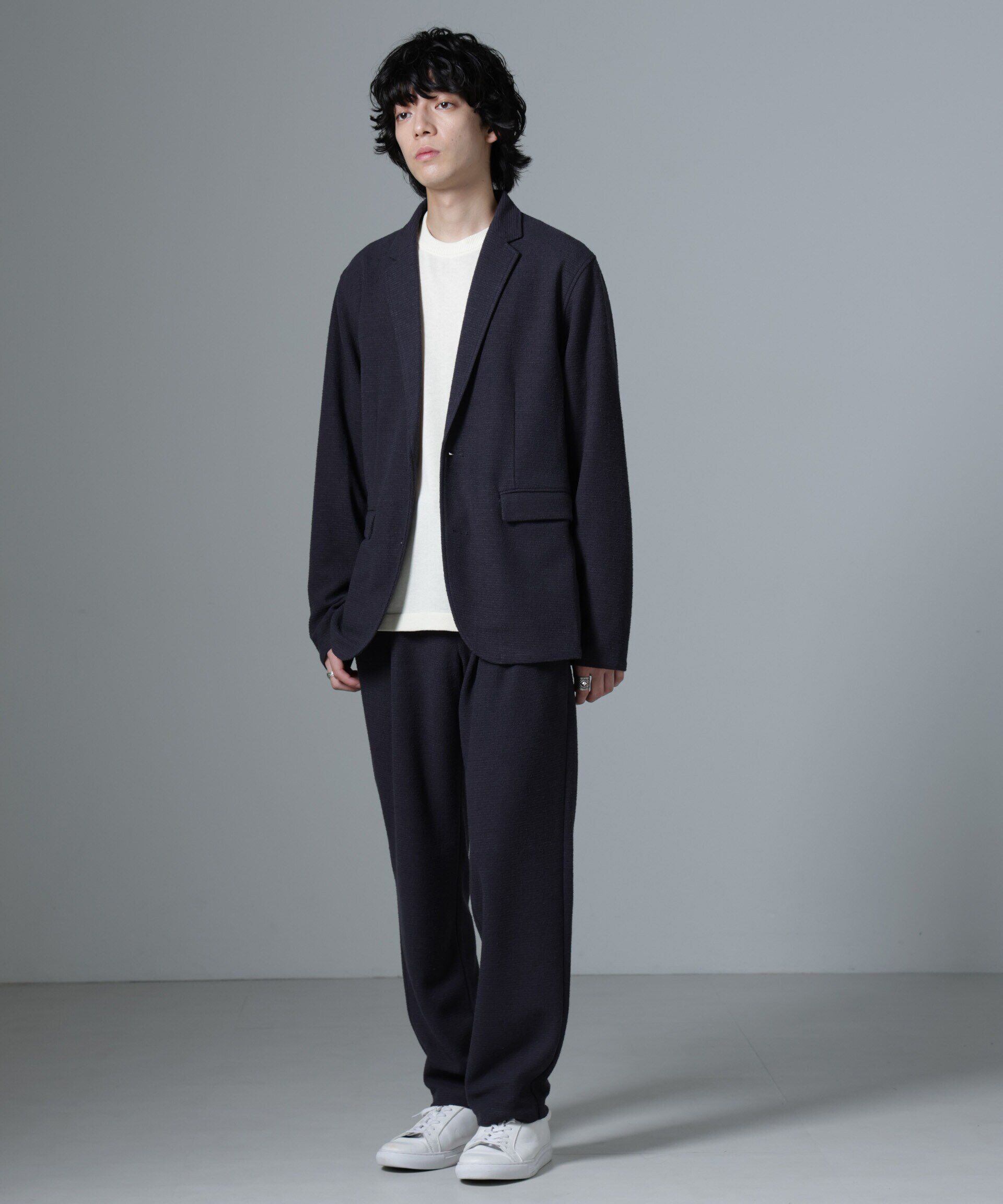 nano･universe「ストレッチメランジイージーパンツ(セットアップ可)」|チノ|