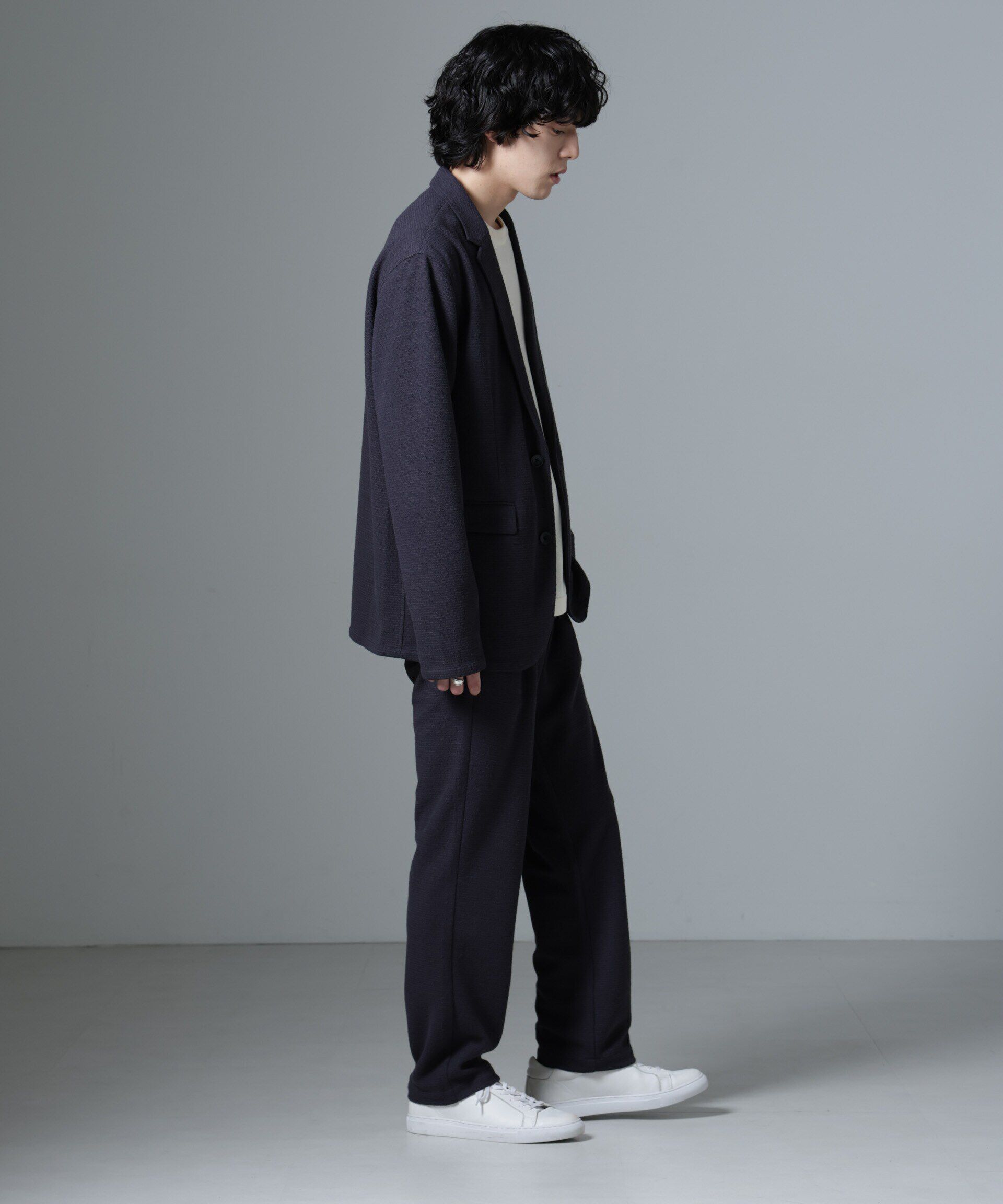 nano･universe「ストレッチメランジイージーパンツ(セットアップ可)」|チノ|