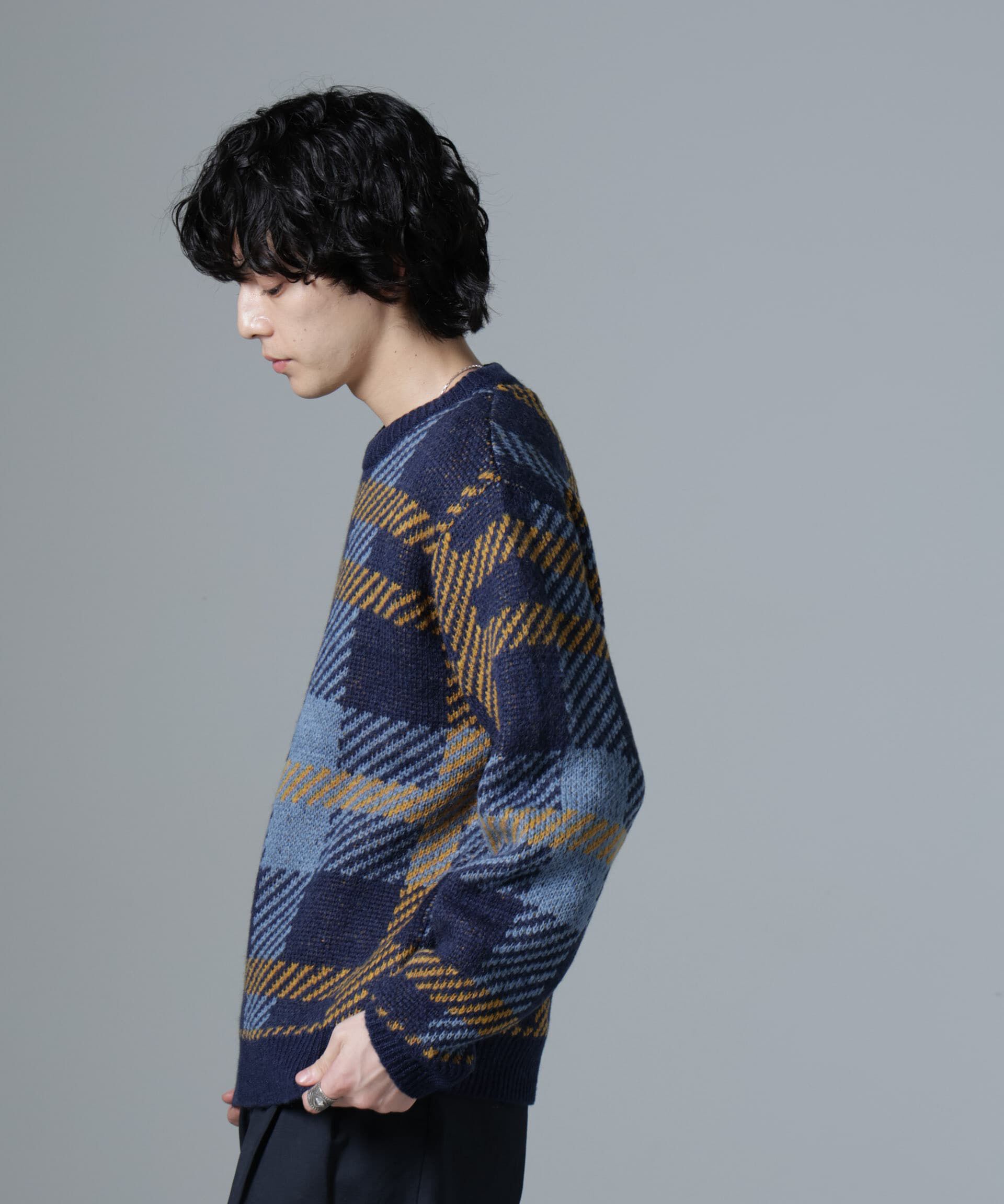 nano･universe「ウールミックスパターンニット」|ニット・セーター|