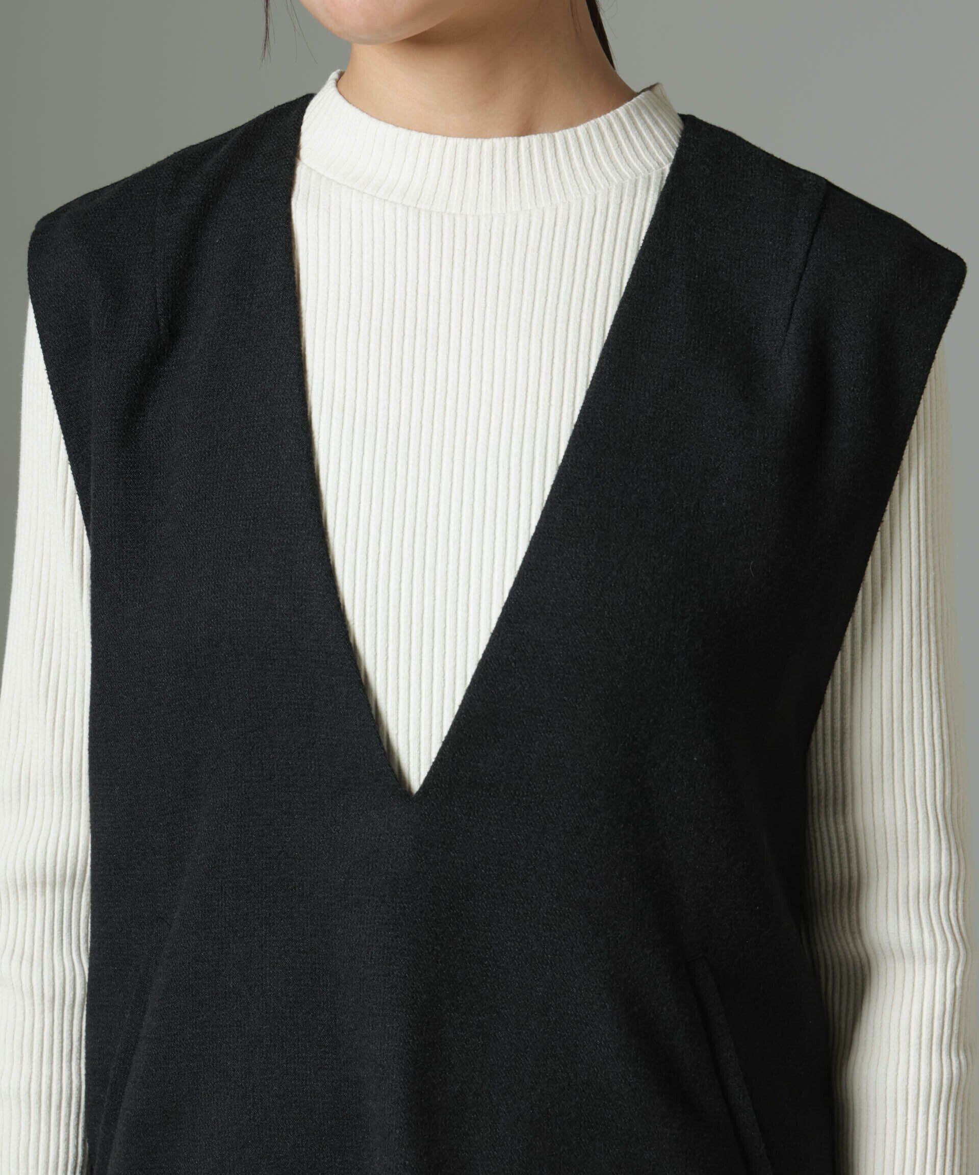 nano･universe「深Vネックベスト＋ニットソーセット」|シャツ・ブラウス|