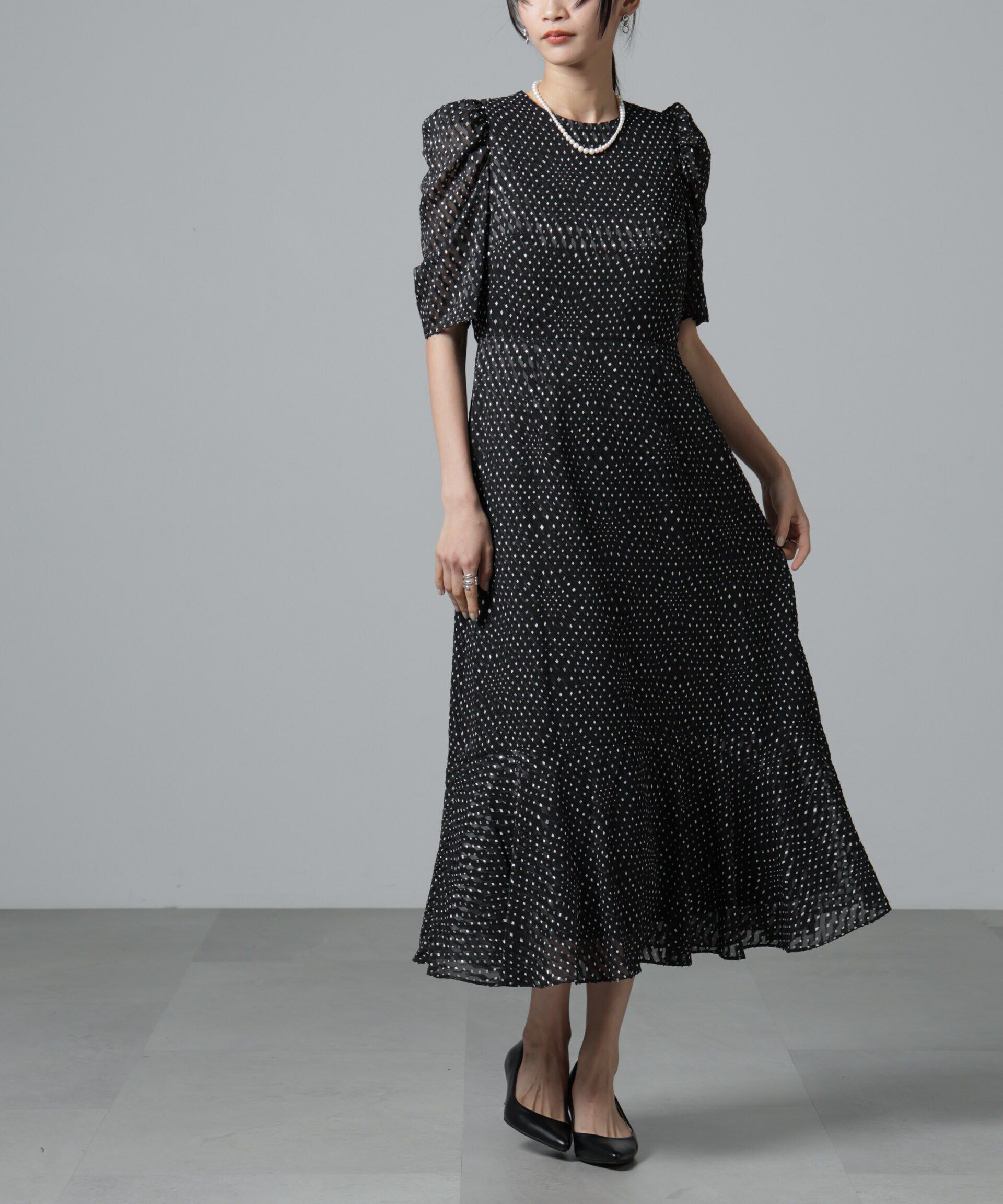 nano･universe「troisiemechaco/カットジャガードワンピース」|ワンピース|