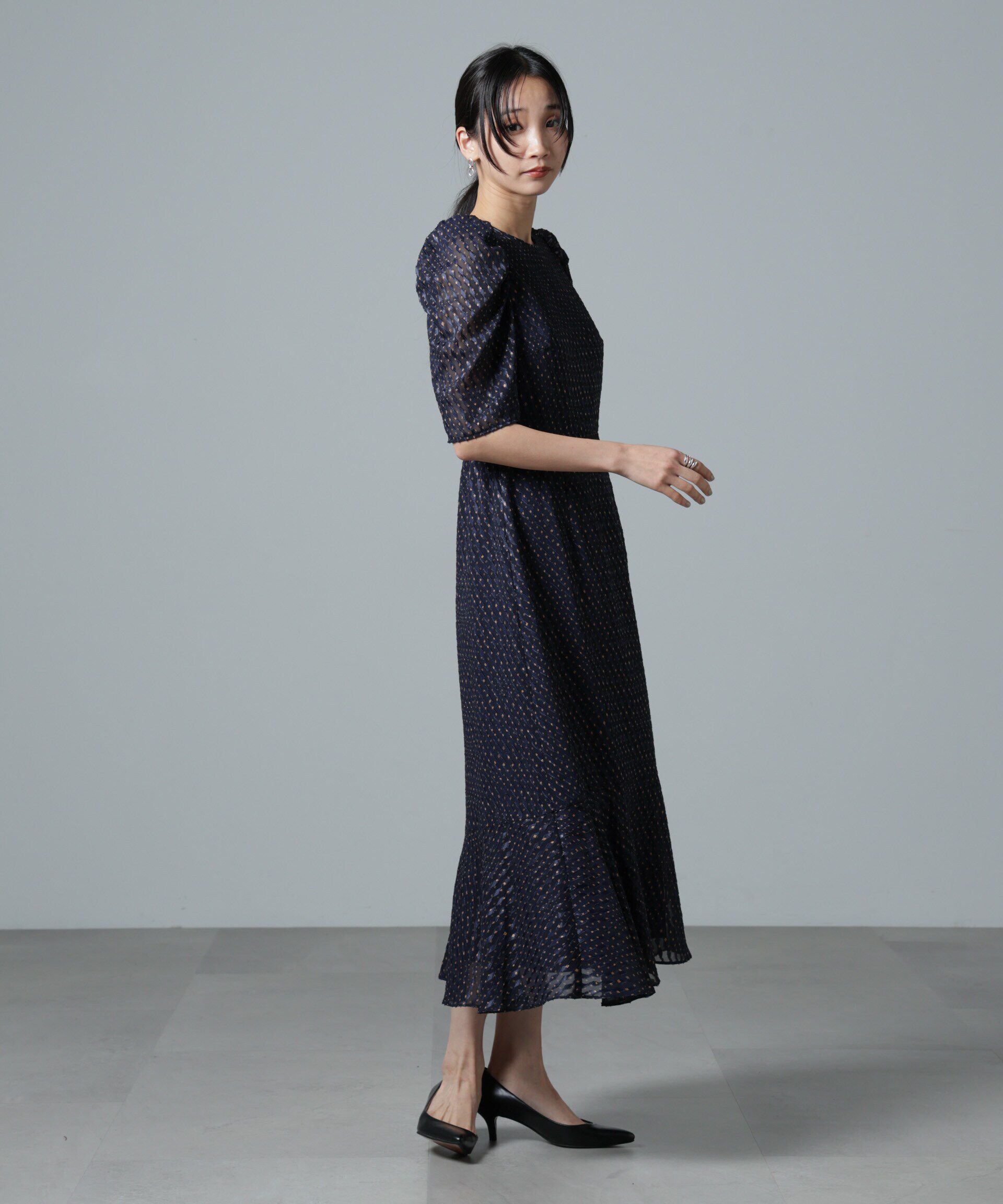 nano･universe「troisiemechaco/カットジャガードワンピース」|ワンピース|