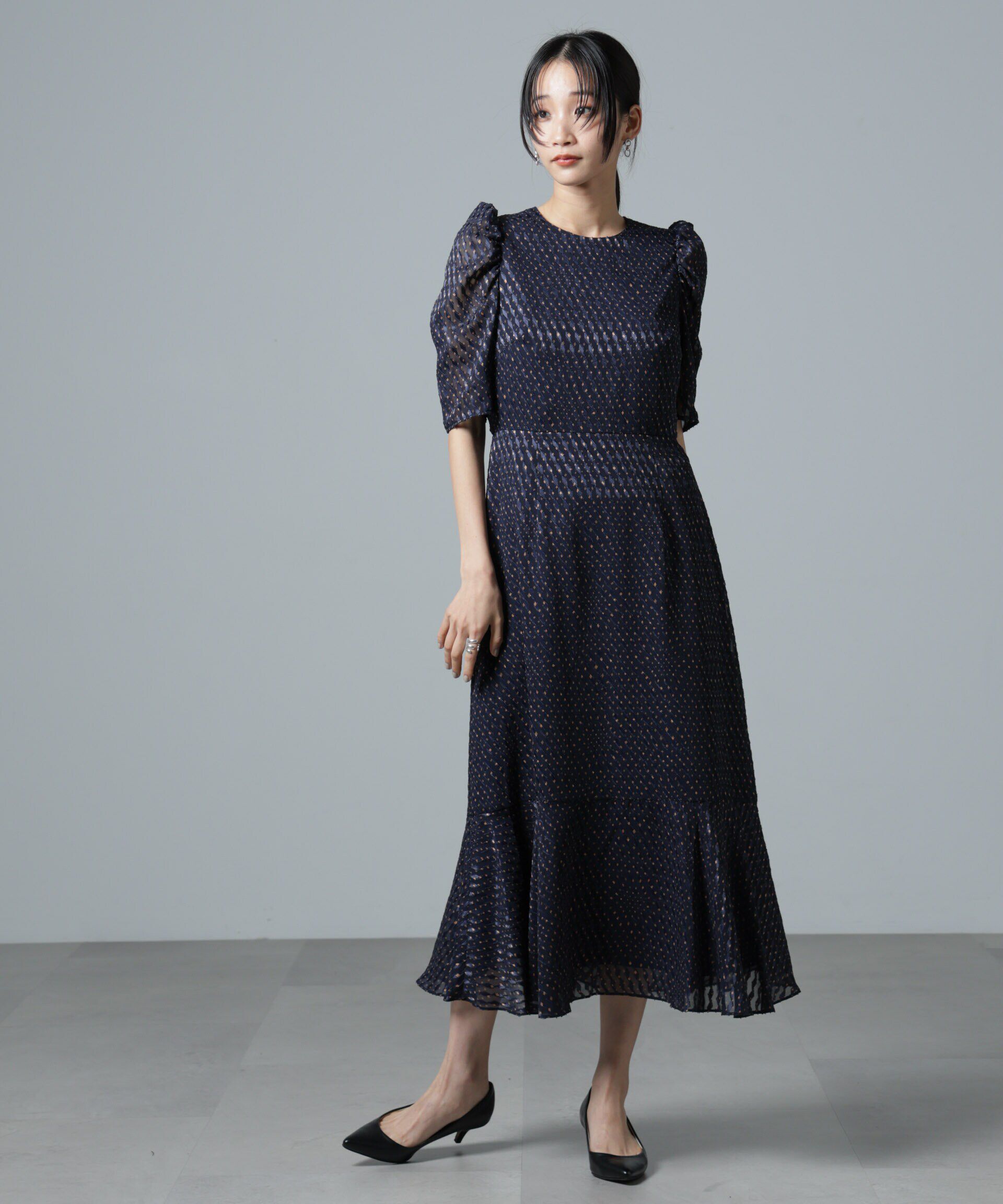 nano･universe「troisiemechaco/カットジャガードワンピース」|ワンピース|