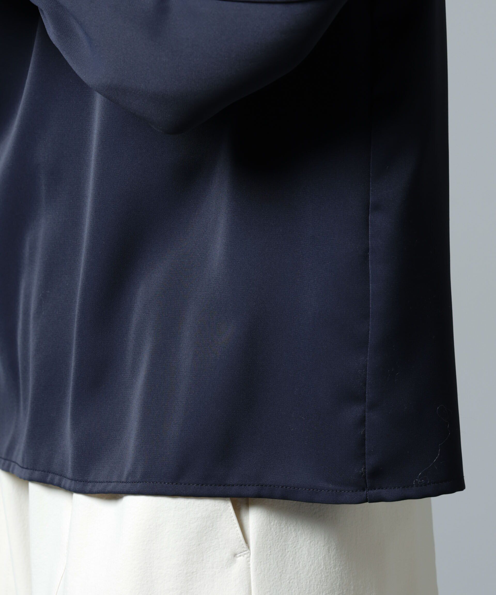 nano･universe「2wayスタンドカラーギャザーブラウス」|シャツ・ブラウス|