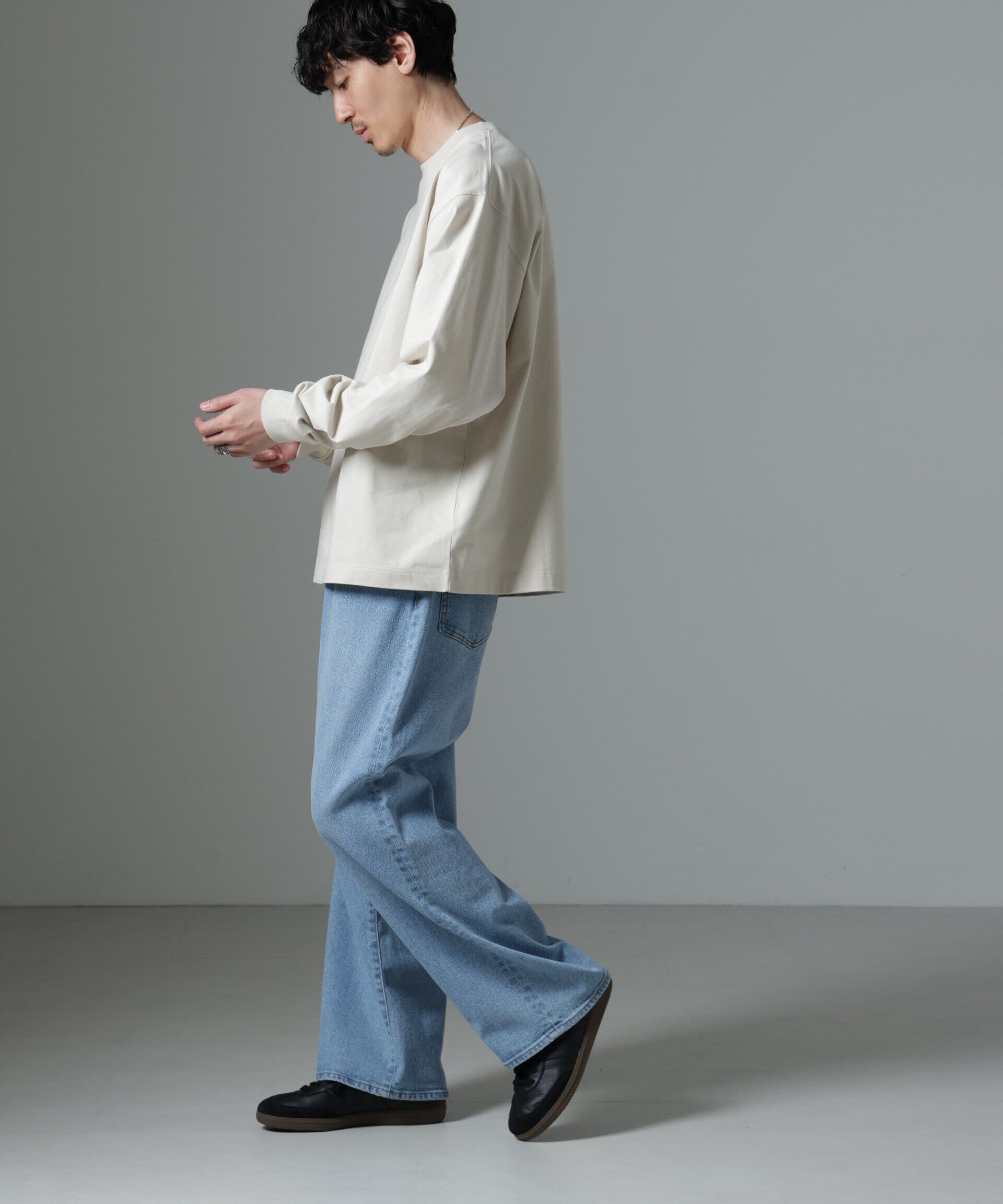 nano･universe「ビッグシルエットワンポイントTシャツ 長袖」|Tシャツ・カットソー|